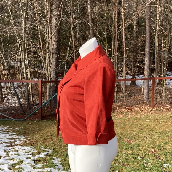 Banana Republic Factory dark orange three button 3/4 sleeve lined jacket size M - Picture 2 of 6